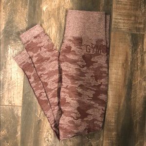 Gymshark Camo Seamless Leggings- Berry Red